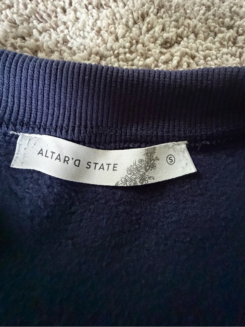 Altar’d State East Coast Sweatshirt Navy Blue - Picture 4 of 4